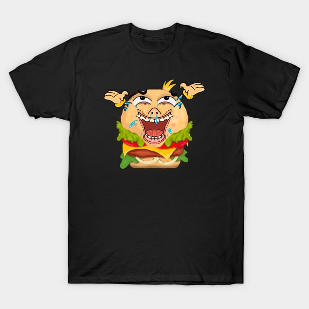 goofy hamburger emoji T-Shirt by emoji crazy